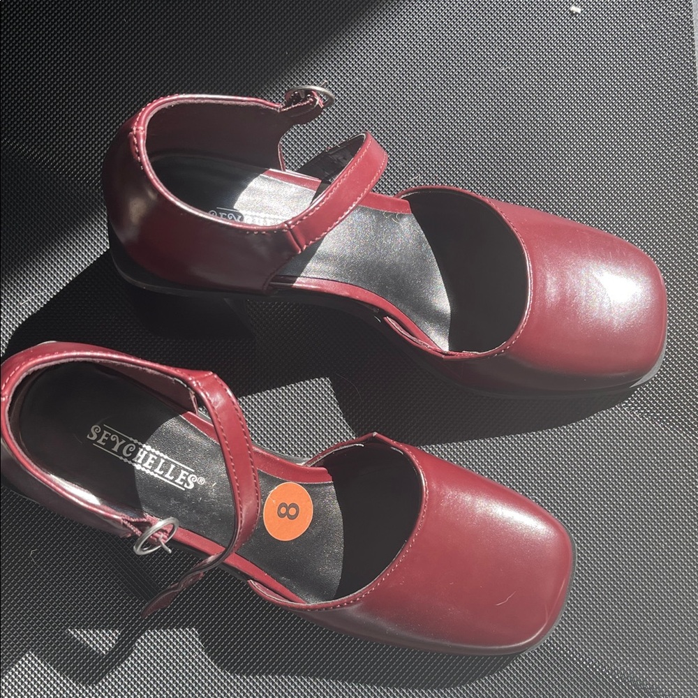 Seychelles Deep Red Mary Jane Shoes